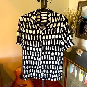 Zara Viscose Short Sleeve Button Up